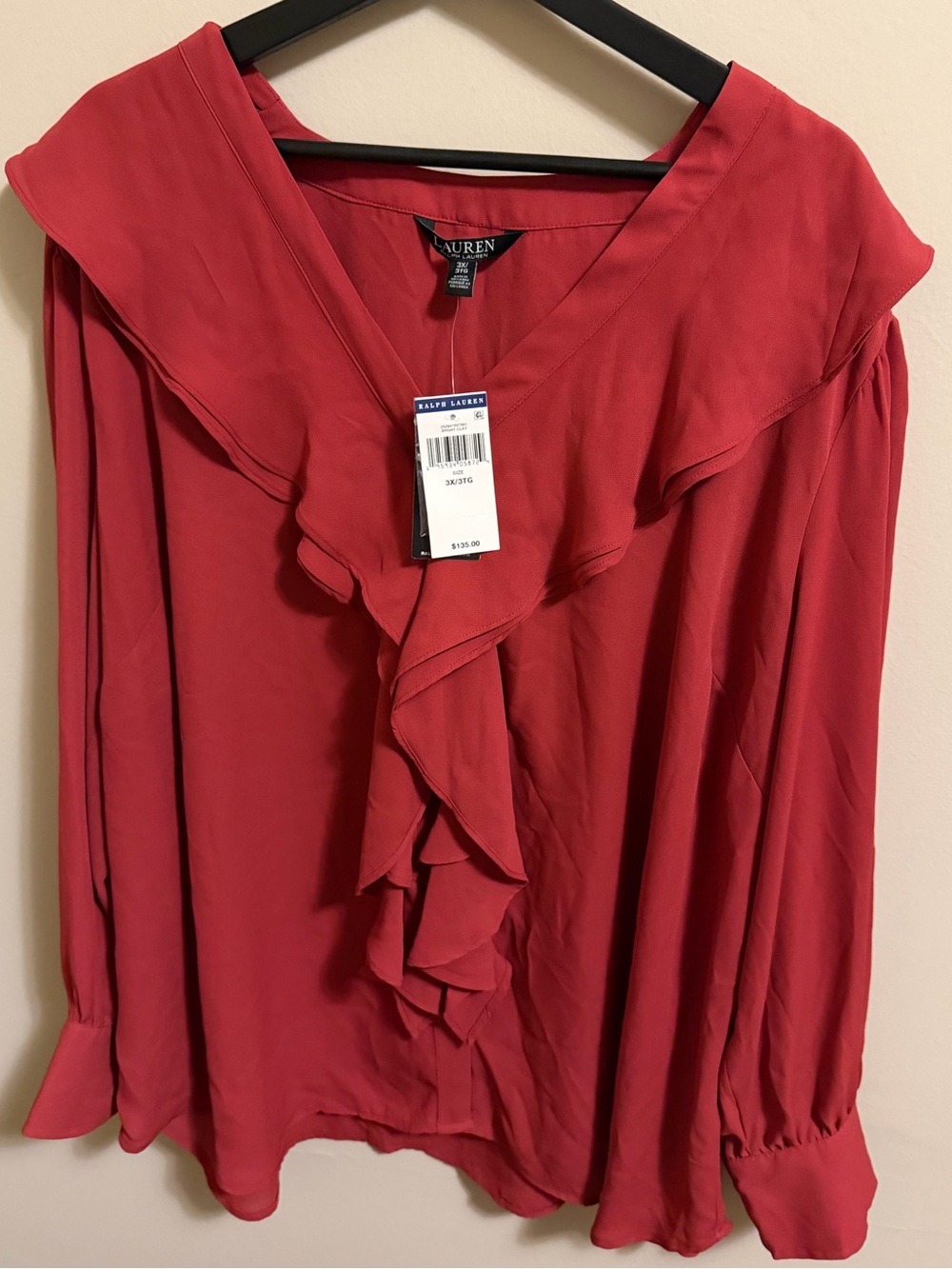 Lauren Ralph Lauren Ruffle Georgette Blouse in 3X
